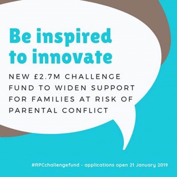 Image is advertising the new £2.7 million Reducing Parental Conflict Challenge Fund